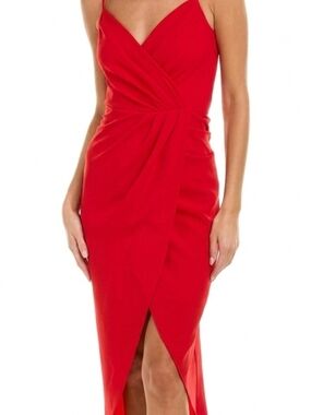 julia jordan Red Midi Slip Dress with Adjustable Straps
